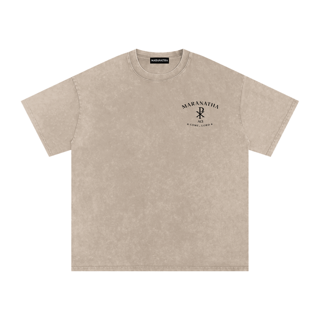 Sandy Khaki Christian t-shirt — Chi-Rho monogram of Christ — Chi-Rho Tee