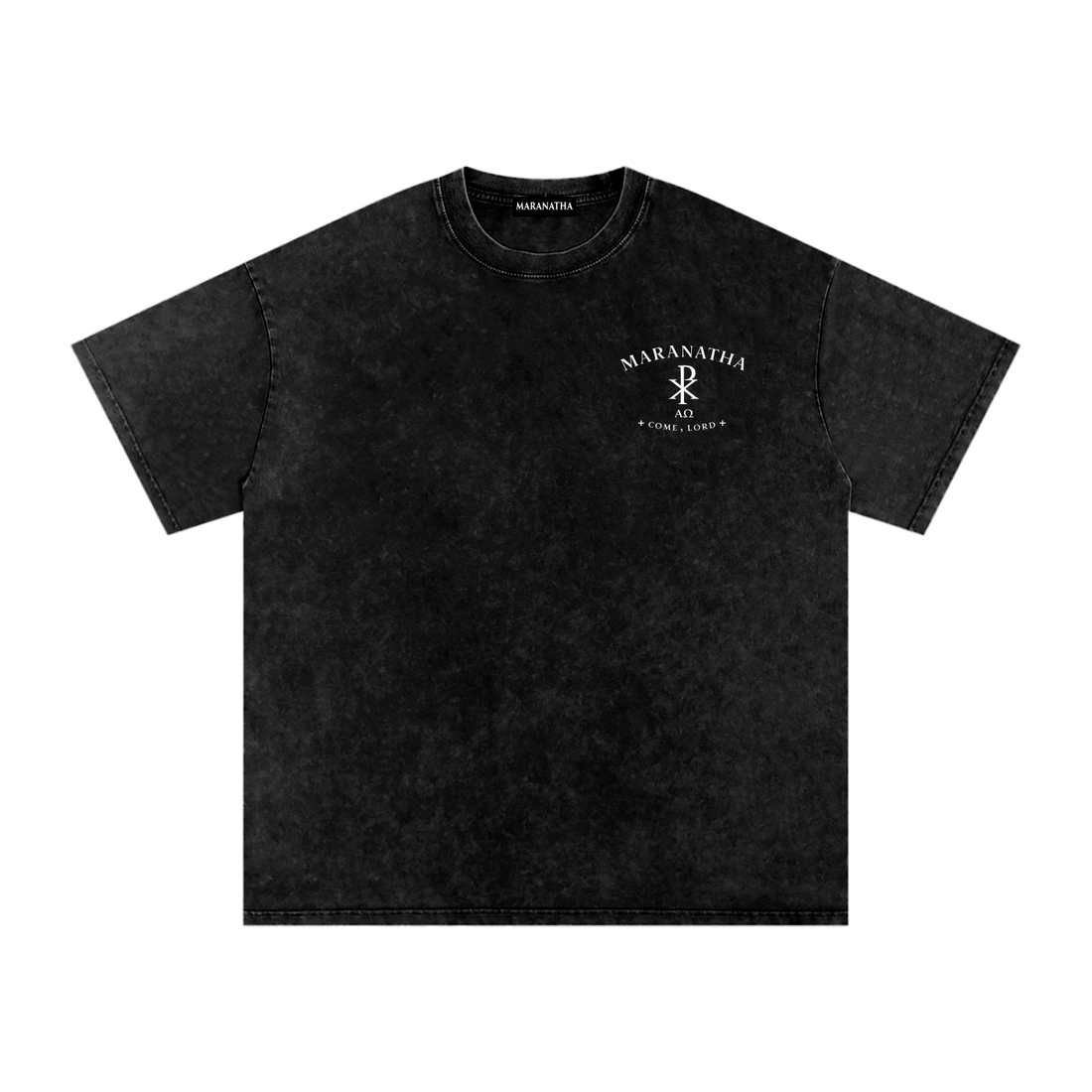 Smoky Black Christian t-shirt — Chi-Rho monogram of Christ — Chi-Rho Tee